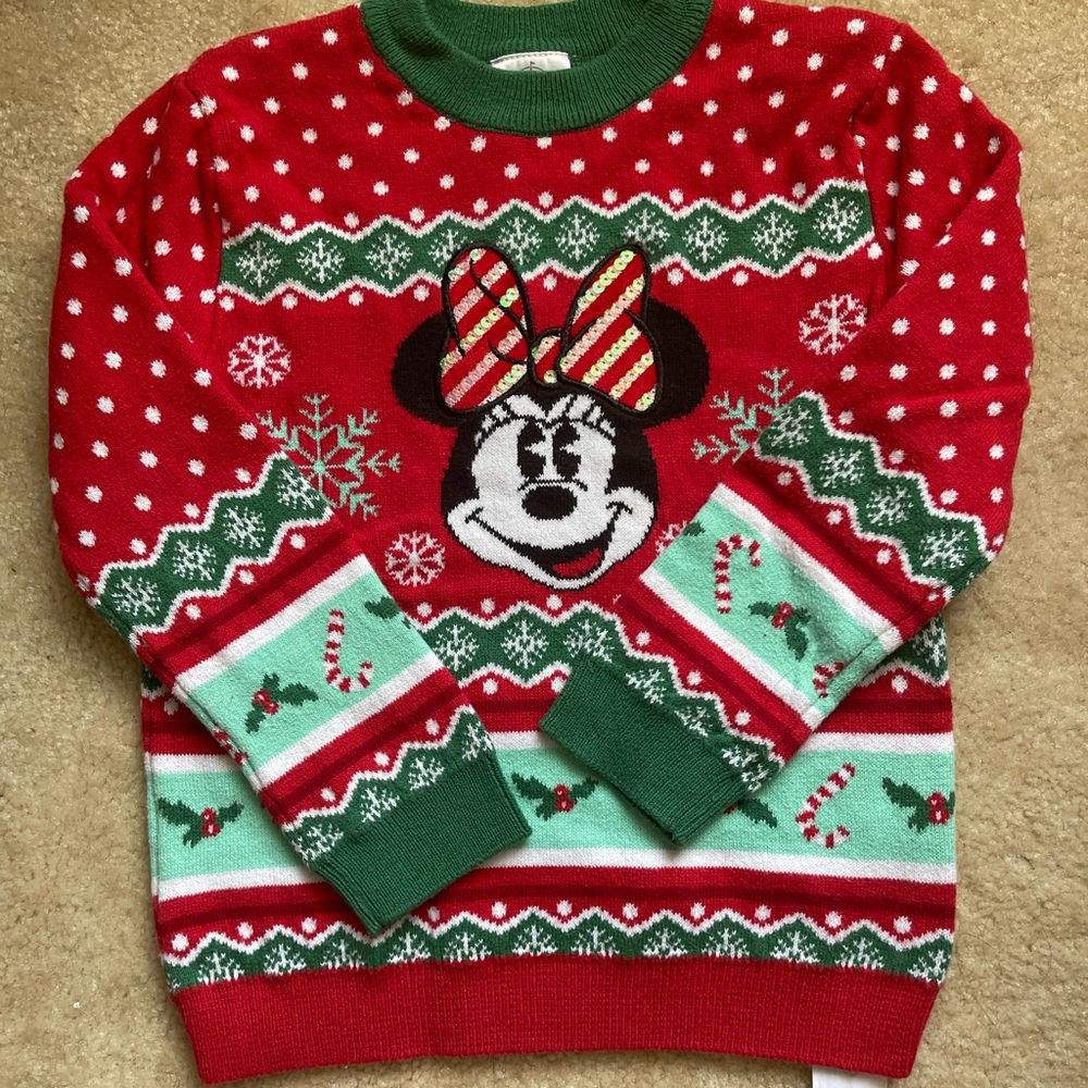 Disney Minnie Mouse Christmas sweater kids size 4